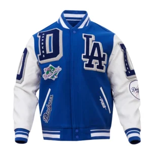 Alternative view of Los Angeles Dodgers Mashup Wool & Leather Varsity Jacket