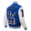 Los Angeles Dodgers Mashup Wool & Leather Varsity Jacket - Image 4