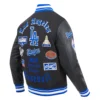 Los Angeles Dodgers Old English Black Wool & Leather Varsity Jacket - Image 3