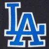Los Angeles Dodgers Old English Black Wool & Leather Varsity Jacket - Image 5
