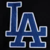 Los Angeles Dodgers Script Tail Black Wool & Leather Varsity Jacket - Image 6