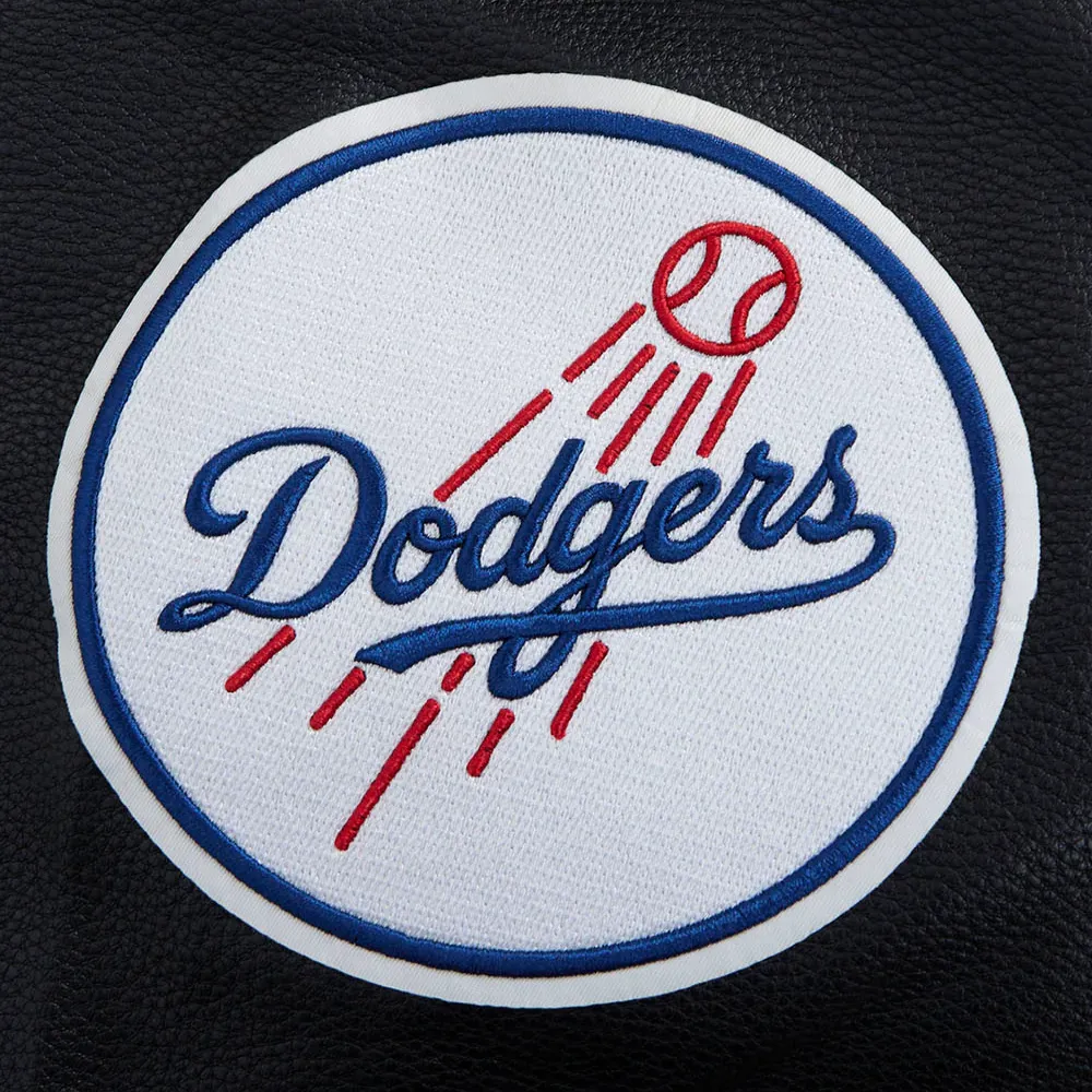 Los Angeles Dodgers Script Tail Black Wool & Leather Varsity Jacket - Image 7
