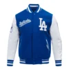 Los Angeles Dodgers Retro Classic Blue & White Varsity Jacket - Image 2