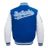 Los Angeles Dodgers Retro Classic Blue & White Varsity Jacket - Image 4