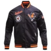 Men's Baltimore Orioles Classic Baseball Team Players Satin Varsity Black Jacket