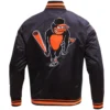 Men's Baltimore Orioles Classic Baseball Team Players Satin Varsity Black Jacket - Image 2