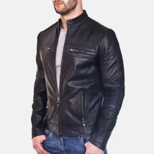 Men’s Classic Black Biker Leather Jacket - Lance