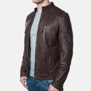 Men’s Classic Brown Biker Leather Jacket - Lance
