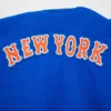 New York Mets Classic Logo Wool & Leather Varsity Jacket - Image 6