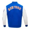 New York Mets Classic Logo Wool & Leather Varsity Jacket - Image 5