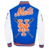 New York Mets Retro Classic Wool & Leather Varsity Jacket - Image 4