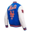 New York Mets Retro Classic Blue & White Varsity Jacket - Image 3