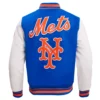 New York Mets Retro Classic Blue & White Varsity Jacket - Image 4