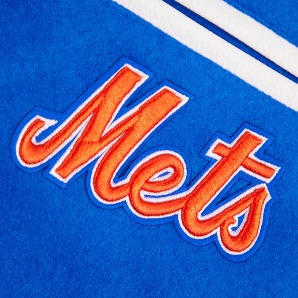 New York Mets Retro Classic Blue & White Varsity Jacket - Image 7
