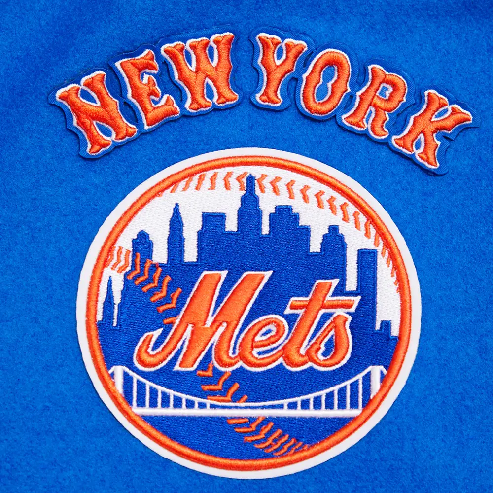 New York Mets Retro Classic Blue & White Varsity Jacket - Image 6