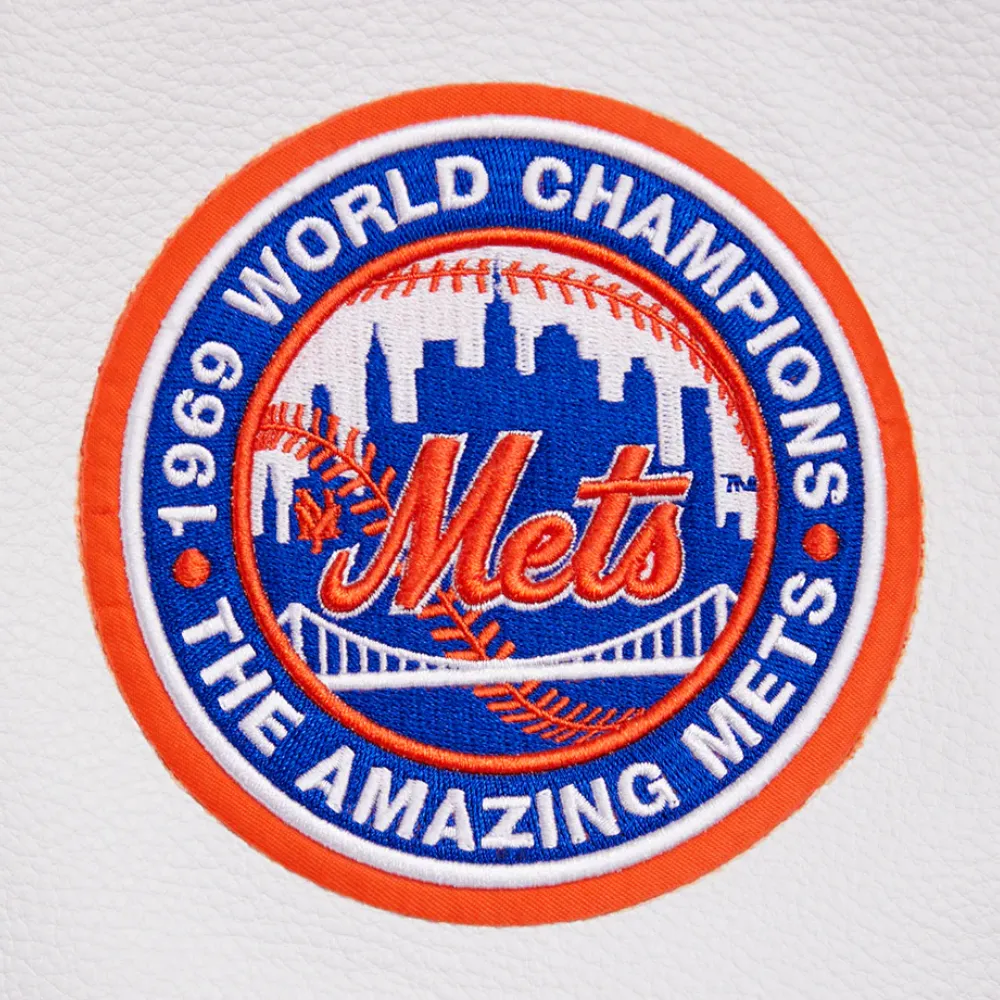 New York Mets Retro Classic Blue & White Varsity Jacket - Image 8