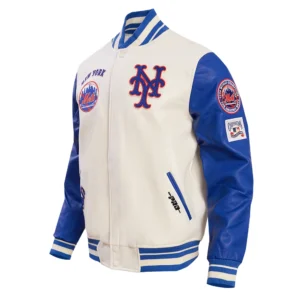 New York Mets Retro Classic Wool & Leather Varsity Jacket