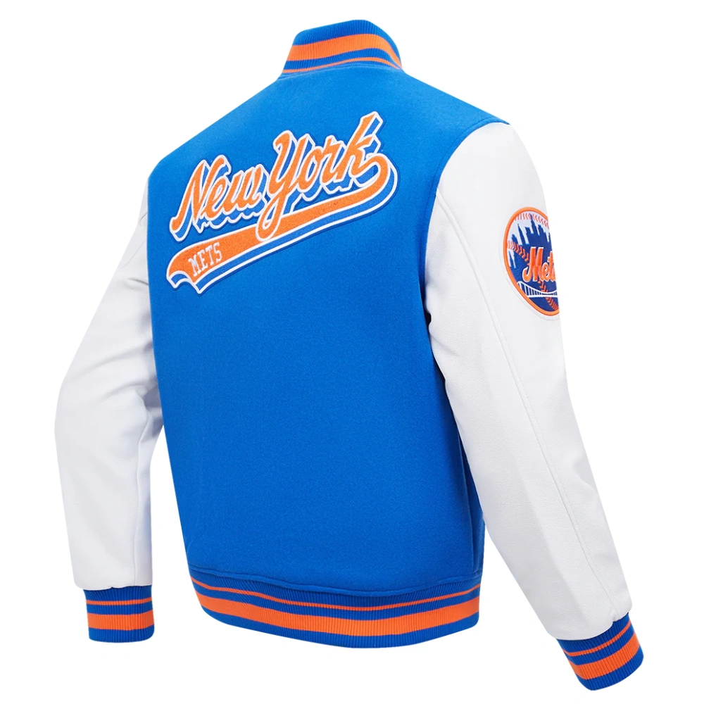 New York Mets Retro Classic Wool & Leather Varsity - Image 3