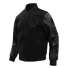 New York Mets Triple Black Wool & Leather Varsity Jacket