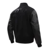 New York Mets Triple Black Wool & Leather Varsity Jacket - Image 3