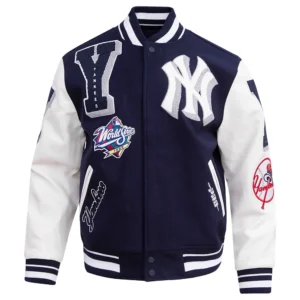 Alternative view of New York Yankees Mashup Wool & Leather Varsity Jacket