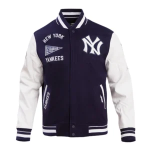 Alternative view of New York Yankees Retro Classic Navy & White Varsity Jacket