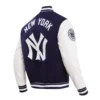 New York Yankees Retro Classic Navy & White Varsity Jacket - Image 3