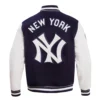 New York Yankees Retro Classic Navy & White Varsity Jacket - Image 4