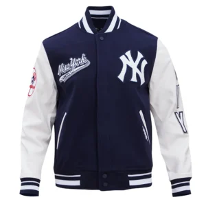 Alternative view of New York Yankees Script Tail Wool & Leather Varsity Jacket