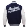 New York Yankees Script Tail Wool & Leather Varsity Jacket - Image 4