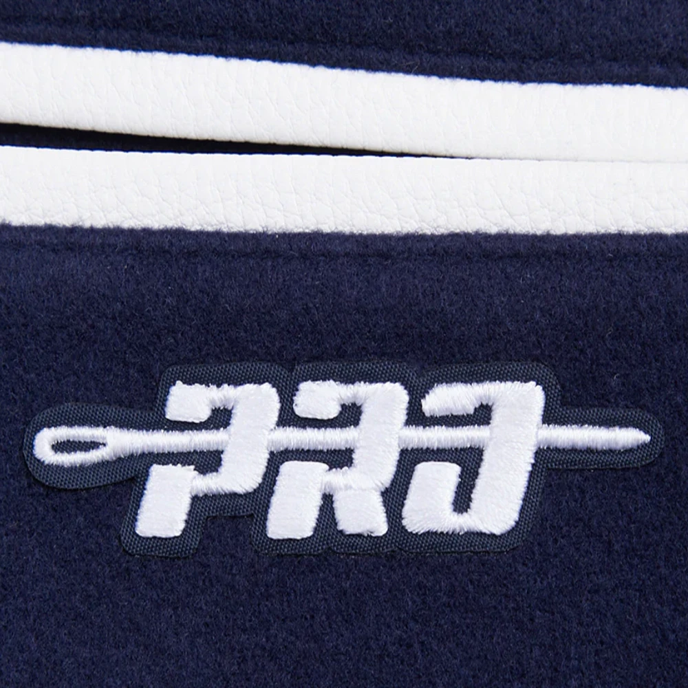 New York Yankees Script Tail Wool & Leather Varsity Jacket - Image 8