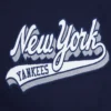 New York Yankees Script Tail Wool & Leather Varsity Jacket - Image 6