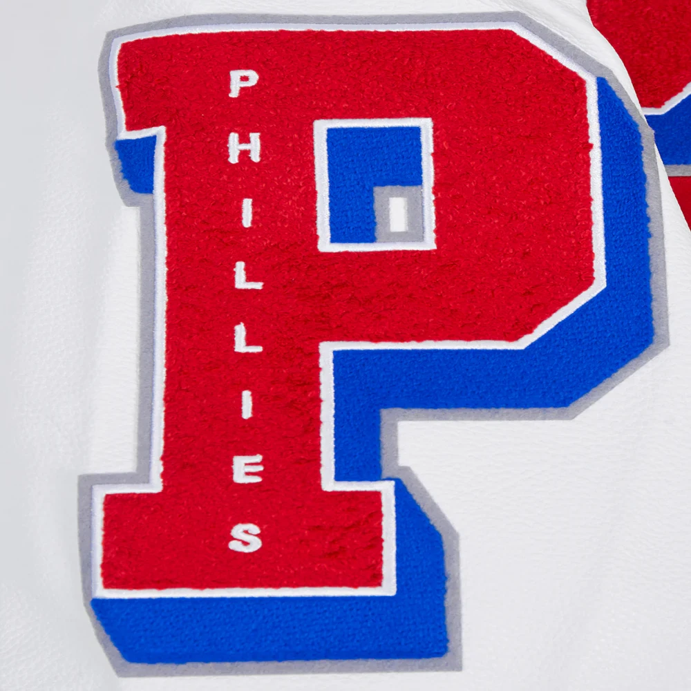Philadelphia Phillies Mashup Red & White Varsity Jacket - Image 8