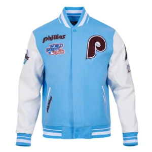 Alternative view of Philadelphia Phillies Retro Classic Blue & White Varsity Jacket