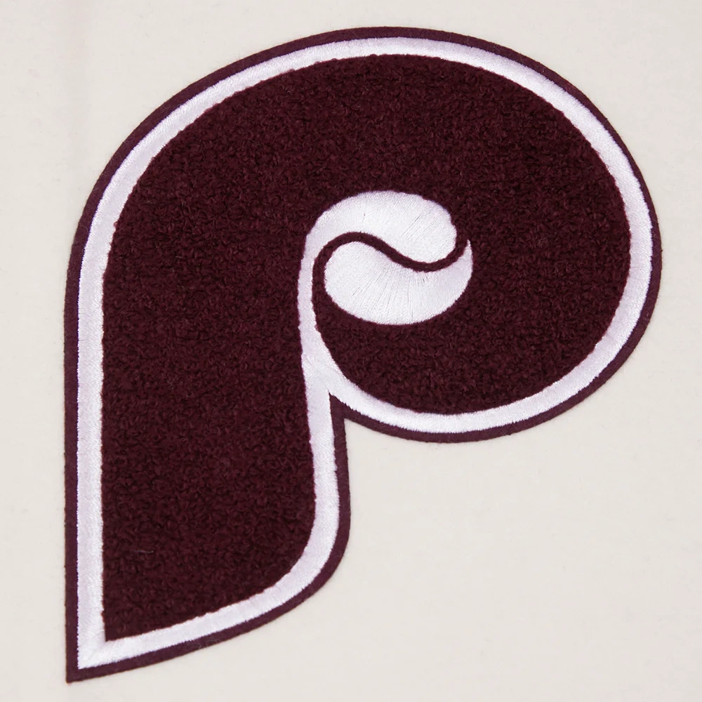 Philadelphia Phillies Retro Classic Wool & Leather Varsity Jacket - Image 5