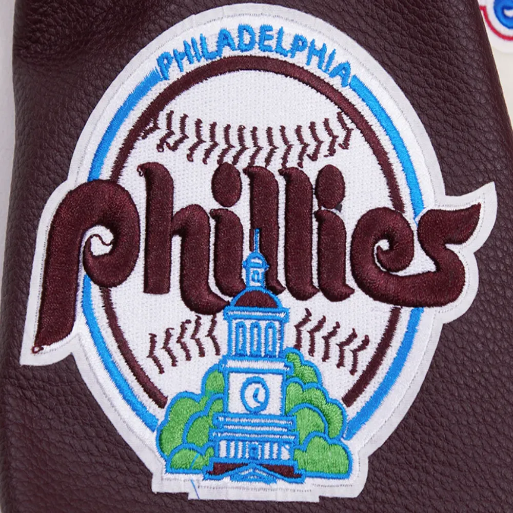 Philadelphia Phillies Retro Classic Wool & Leather Varsity Jacket - Image 9