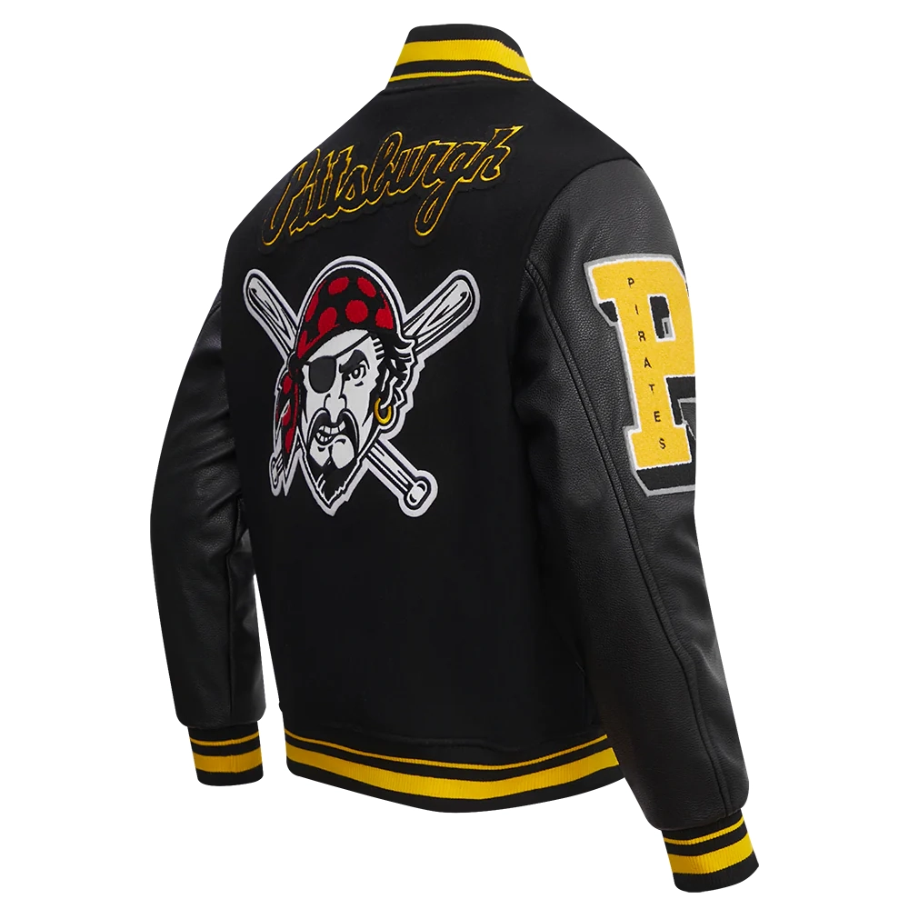 Pittsburgh Pirates Mashup Logo Wool & Leather Varsity Jacket - Image 2