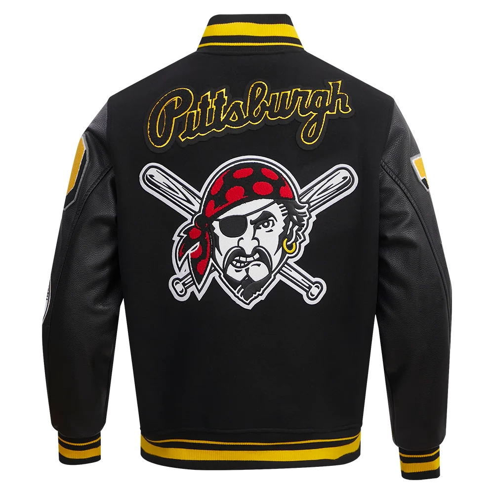 Pittsburgh Pirates Mashup Logo Wool & Leather Varsity Jacket - Image 3