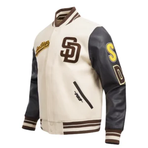 Pittsburgh Pirates Retro Classic Logo White & Black Varsity Jacket