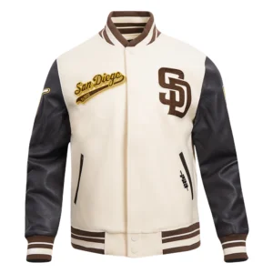 Alternative view of Pittsburgh Pirates Retro Classic Logo White & Black Varsity Jacket