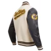 Pittsburgh Pirates Retro Classic Logo White & Black Varsity Jacket - Image 3