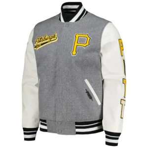 Pittsburgh Pirates Script Tail Wool & Leather Varity Jacket