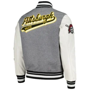 Alternative view of Pittsburgh Pirates Script Tail Wool & Leather Varity Jacket
