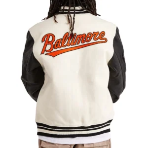 Alternative view of Pro Standard Baltimore Orioles Classic Rib Knitted Wool & Leather Varsity Jacket