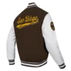 San Diego Padres Script Tail Wool & Leather Varsity Jacket - Image 3
