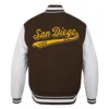 San Diego Padres Script Tail Wool & Leather Varsity Jacket - Image 4