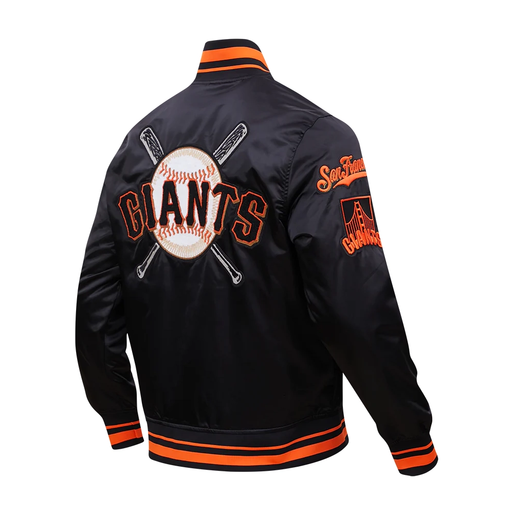 San Francisco Giants Mashup Black Satin Varsity Jacket - Image 3
