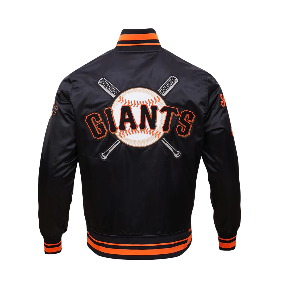 San Francisco Giants Mashup Black Satin Varsity Jacket - Image 4