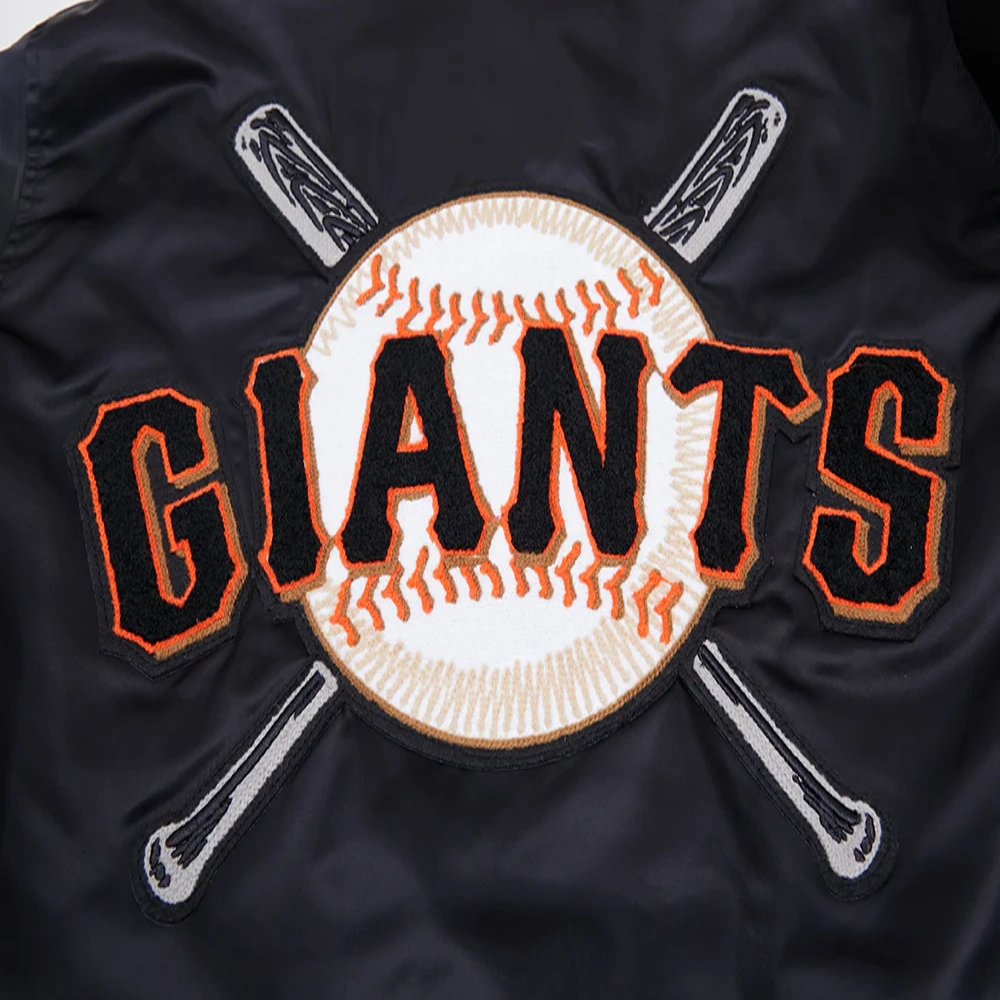 San Francisco Giants Mashup Black Satin Varsity Jacket - Image 5