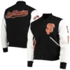 San Francisco Giants classicPro Standard Logo Black & White Varsity Jacket - Image 4